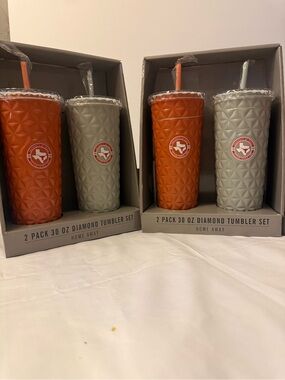 NEW! 2 PACK OF UNIVERSITY of TEXAS 30 oz, Stainless Steel TUMBLERS Quantity 3
